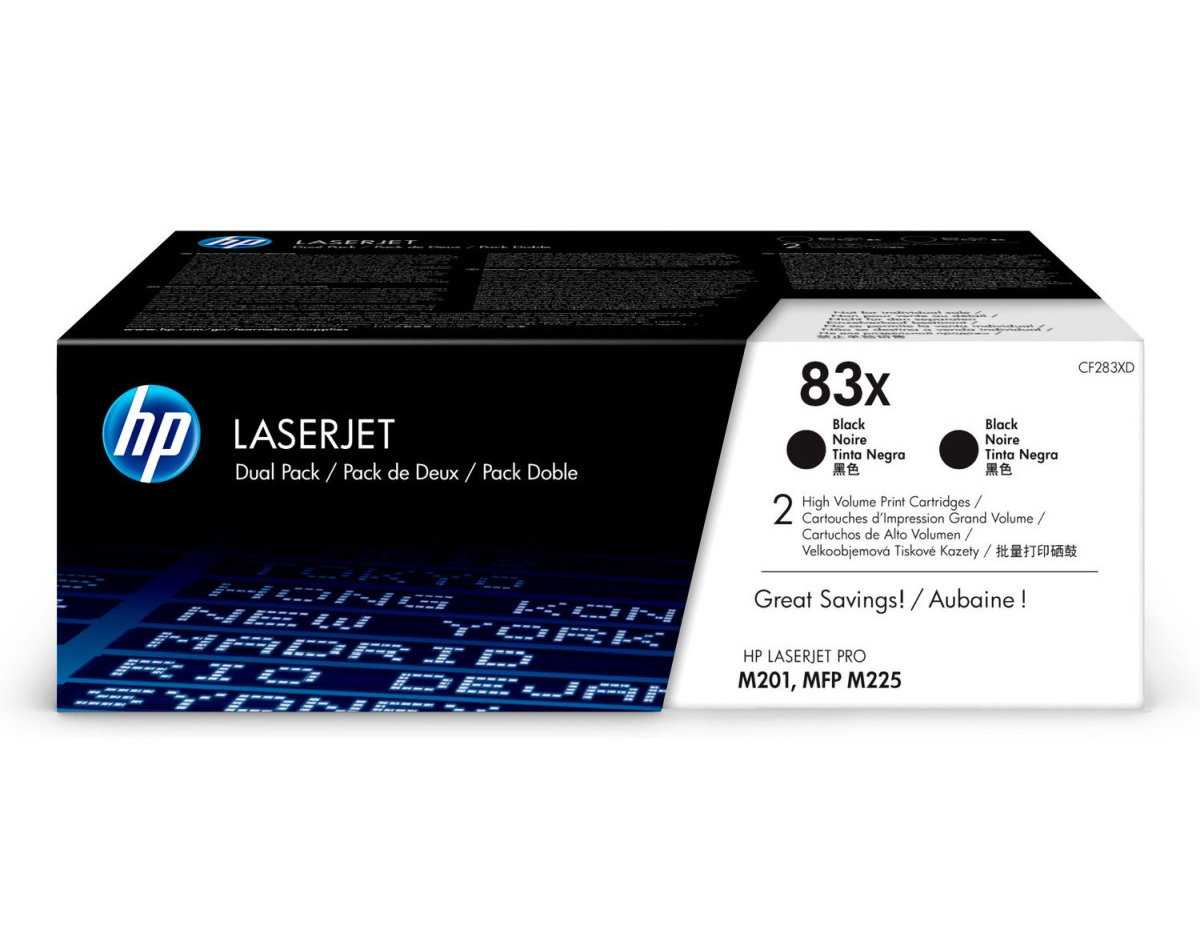 Toner HP 83X - čierny, dvojbalenie (CF283XD)