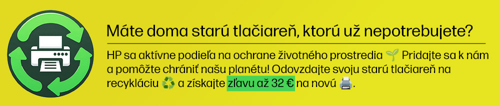Odovzdajte svoju starú tlačiareň na recykláciu ♻️ a získajte zľavu až 32 € na novú